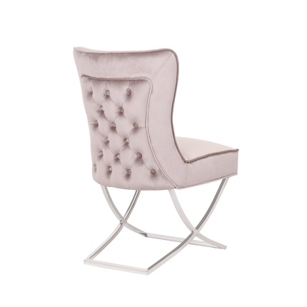 CHAIR RIXOS 105 SILVER LEGS + TAUPE FABRIC (C42)