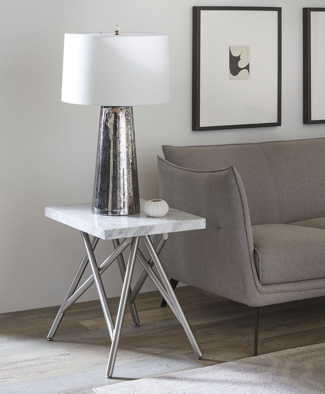 Coral End Table in Marble