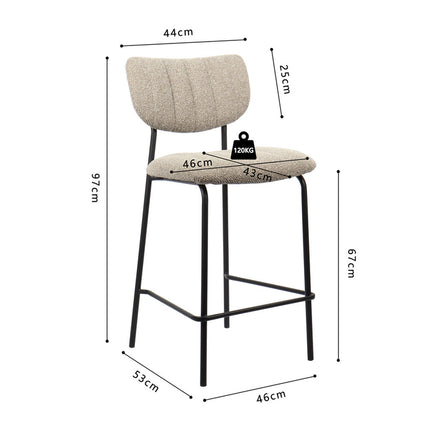 Counterstoel 'Antura' Stof Bruin (2 per doos)