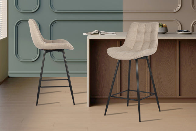 Counterstoel 'Ariba' Stof Beige/Lichtgrijs