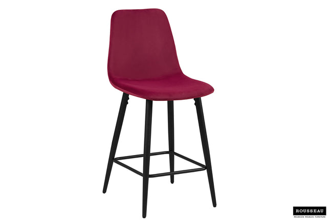 Counterstoel 'Boy' Fluweel Bordeaux (4 per doos)