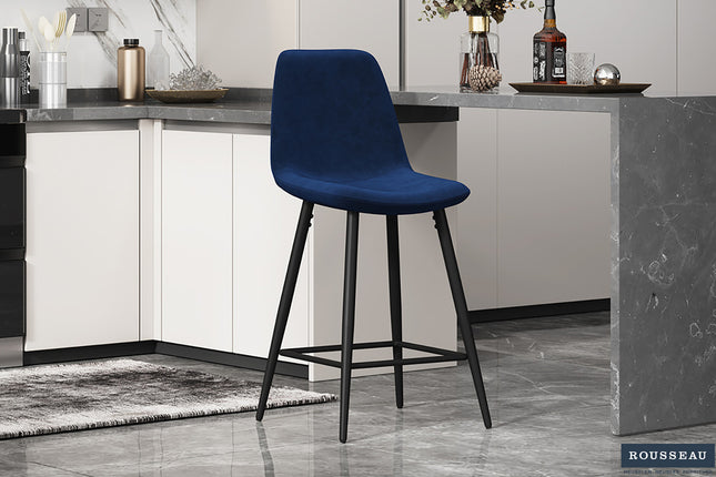 Counterstoel 'Boy' Fluweel Donkerblauw (4 per doos)