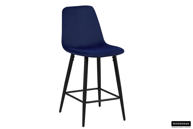 Counterstoel 'Boy' Fluweel Donkerblauw (4 per doos)