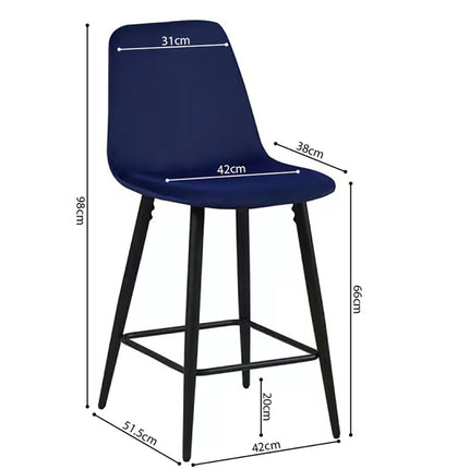 Counterstoel 'Boy' Fluweel Donkerblauw (4 per doos)