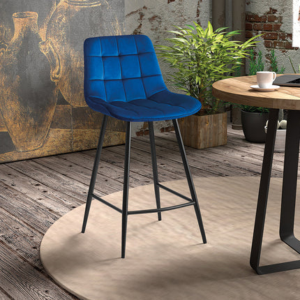 Counterstoel 'Juta' Fluweel Blauw