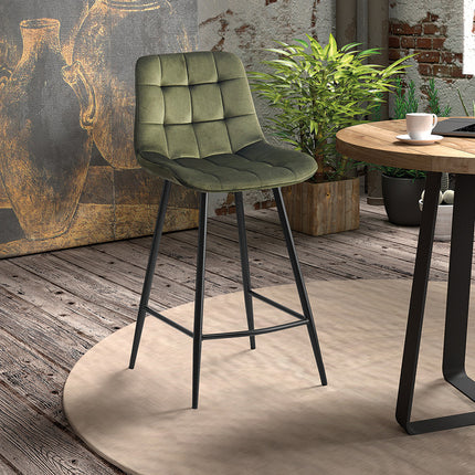 Counterstoel 'Juta' Fluweel Groen (2 per doos)