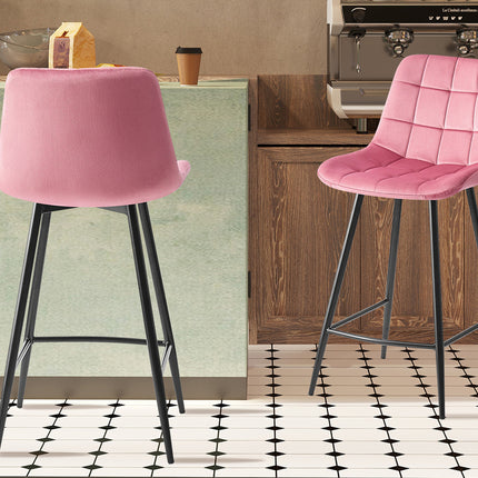 Counterstoel 'Juta' Fluweel Roze