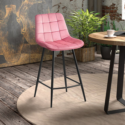 Counterstoel 'Juta' Fluweel Roze