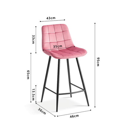Counterstoel 'Juta' Fluweel Roze