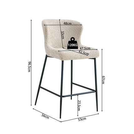 Counterstoel 'Lisa' Bouclé Beige