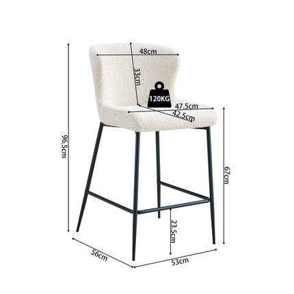 Counterstoel 'Lisa' Bouclé Ecru (2 per doos)
