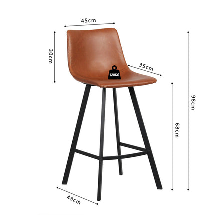 Counterstoel 'Ozan' PU Cognac