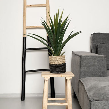 Decoratieve ladder - 45x4x150 - Naturel/zwart - Teak