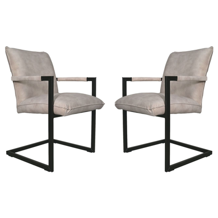 Eetkamerstoel Boston - Set van 2  - 56x68x89 - Adore 01 naturel - Velours/metaal