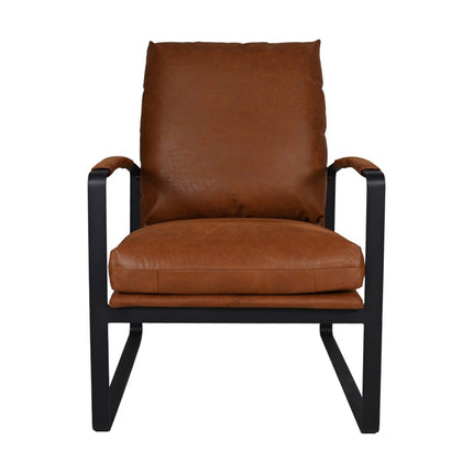 Esszimmerstuhl Miami - 95x65x95 - Cognac/Schwarz - Leder/Schwarz