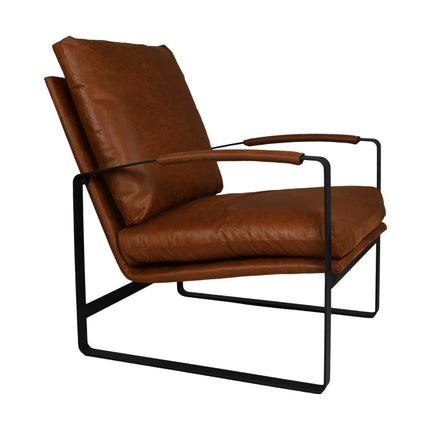 Esszimmerstuhl Miami - 95x65x95 - Cognac/Schwarz - Leder/Schwarz