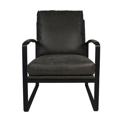Esszimmerstuhl Miami - 95x65x95 - Dunkelgrau/Schwarz - Leder/Schwarz