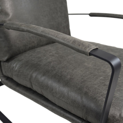 Esszimmerstuhl Miami - 95x65x95 - Dunkelgrau/Schwarz - Leder/Schwarz