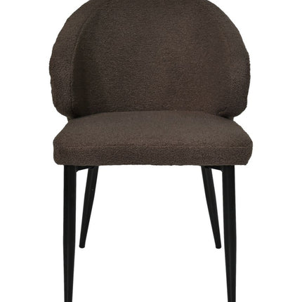 Esszimmerstuhl Yuna - Espresso - Teddy/Metall - 2er-Set