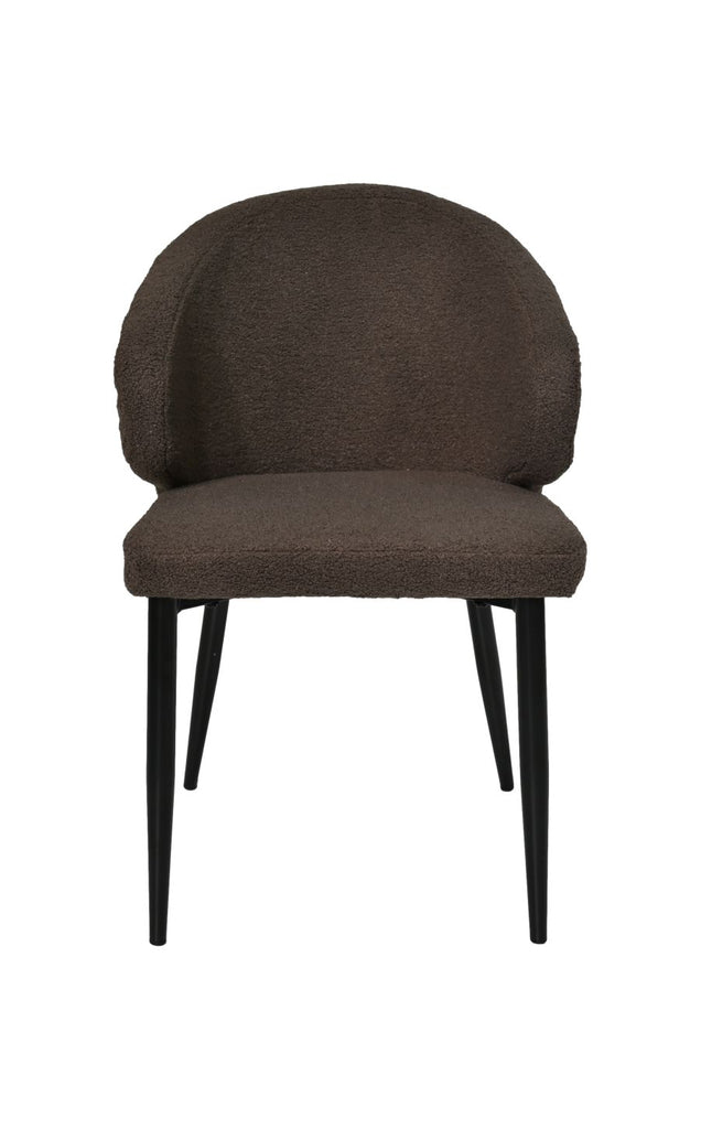 Esszimmerstuhl Yuna - Espresso - Teddy/Metall - 2er-Set