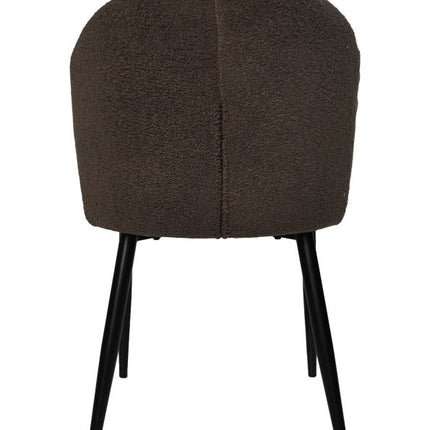 Esszimmerstuhl Yuna - Espresso - Teddy/Metall - 2er-Set