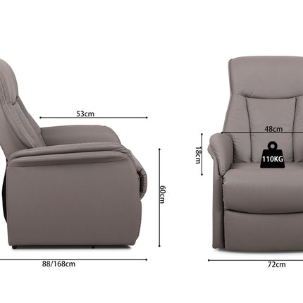 Electrische Relax met lift 'Miami' PU Taupe (1c)