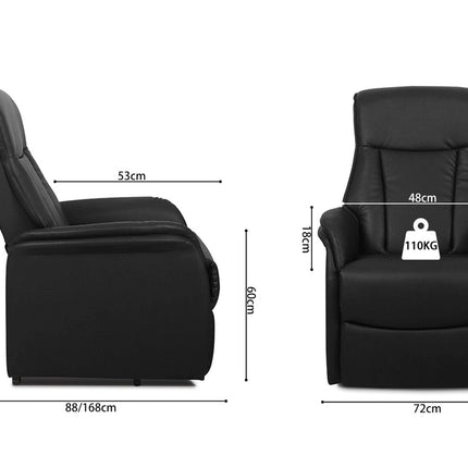 Electrische Relax met lift 'Miami' PU Zwart (1c)