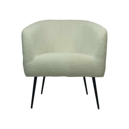 Sessel - 77x68x83 - Weiß/Schwarz - Bouclé