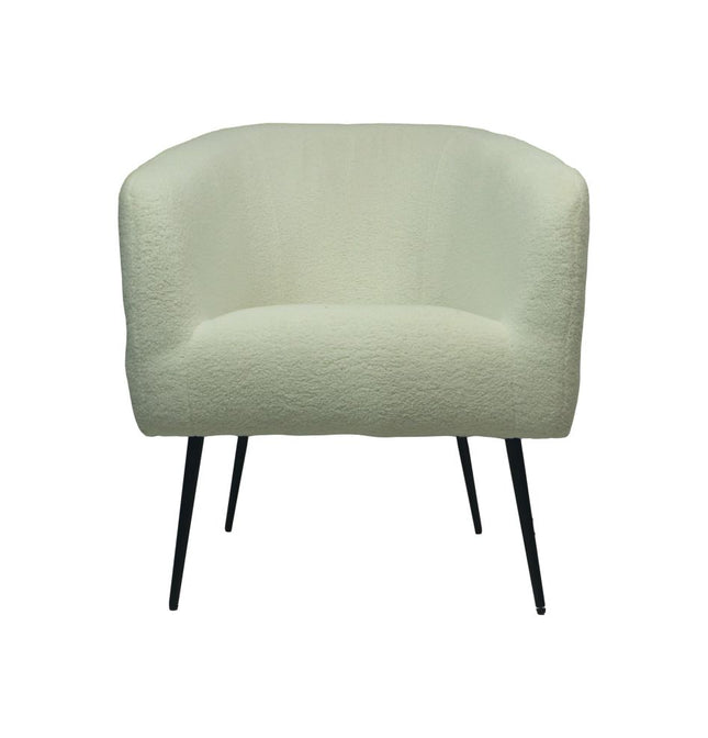 Sessel - 77x68x83 - Weiß/Schwarz - Bouclé