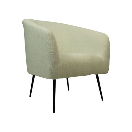 Sessel - 77x68x83 - Weiß/Schwarz - Bouclé