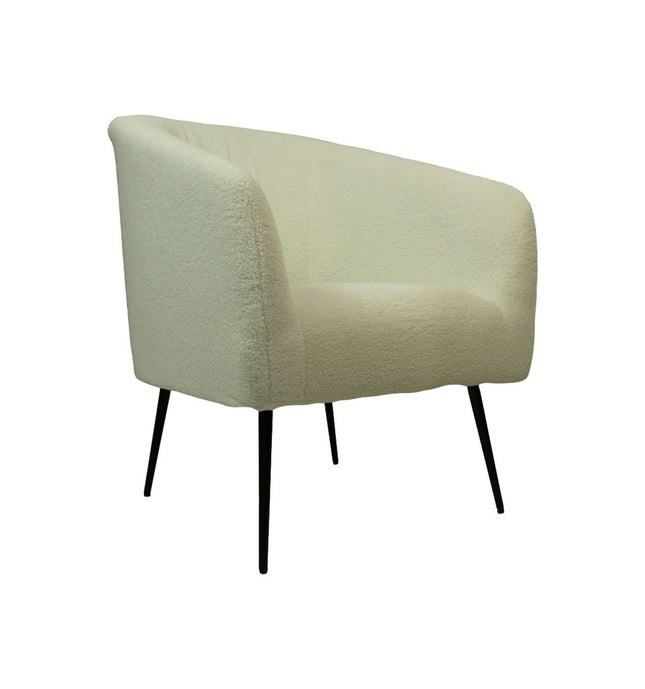Sessel - 77x68x83 - Weiß/Schwarz - Bouclé