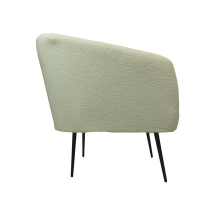 Sessel - 77x68x83 - Weiß/Schwarz - Bouclé