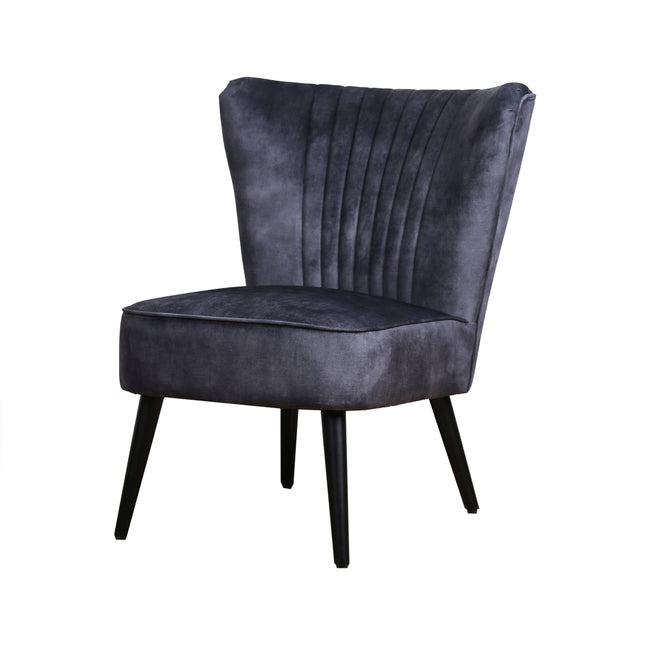 Fauteuil - Velours Antraciet