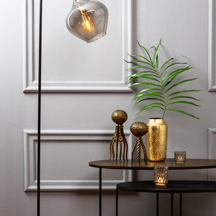 Floor lamp 45x28x160 cm RAKEL matt black+smoked