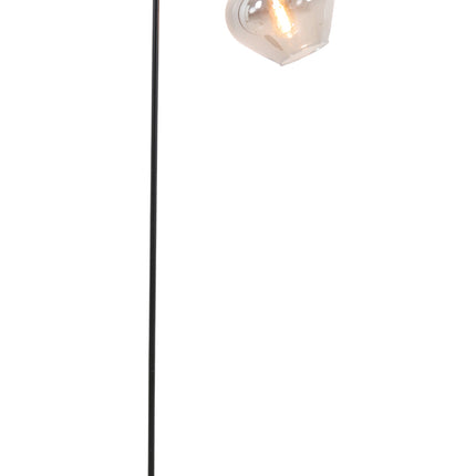 Floor lamp 45x28x160 cm RAKEL matt black+smoked