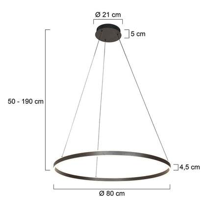 Hangl. 1-l. Round LED 80cm