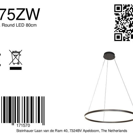 Hangl. 1-l. Round LED 80cm