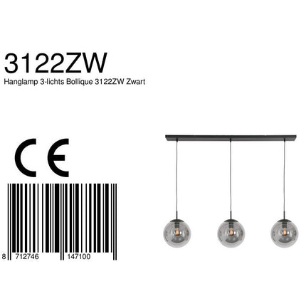 Hanglamp Bollique 3122ZW Zwart