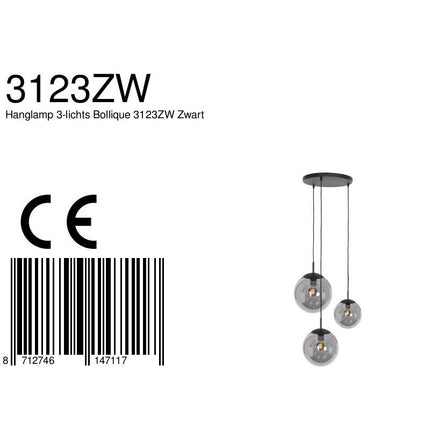 Hanglamp Bollique 3123ZW Zwart
