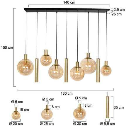Hanglamp Bollique 3799ME Messing