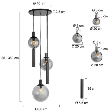 Hanglamp Bollique 3800ZW Zwart