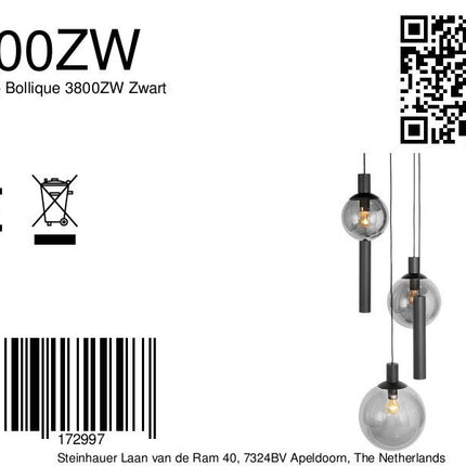 Hanglamp Bollique 3800ZW Zwart