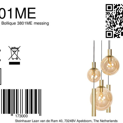 Hanglamp Bollique 3801ME messing