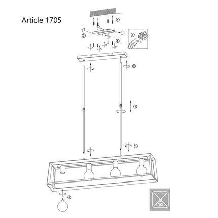 Hanglamp Buckley 1705ZW Zwart