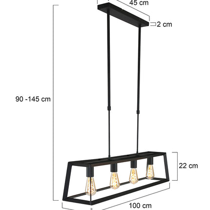 Hanglamp Buckley 1705ZW Zwart