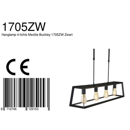 Hanglamp Buckley 1705ZW Zwart