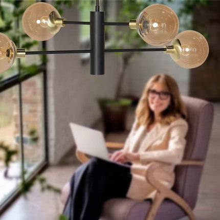 Hanglamp Constellation 3805ME amber bollen met onder licht