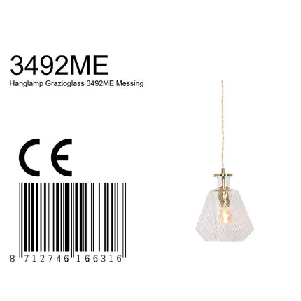 Hanglamp Grazio Glass 3492ME Messing