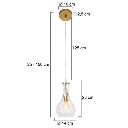 Hanglamp Grazio Glass 3493ME Messing