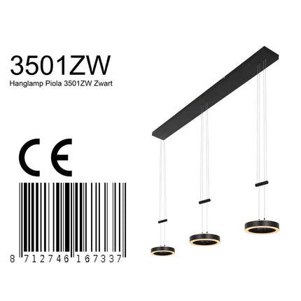 Hanglamp Piola 3501ZW Zwart